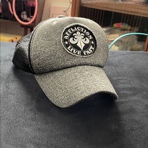Affliction Charcoal and Black Trucker Hat